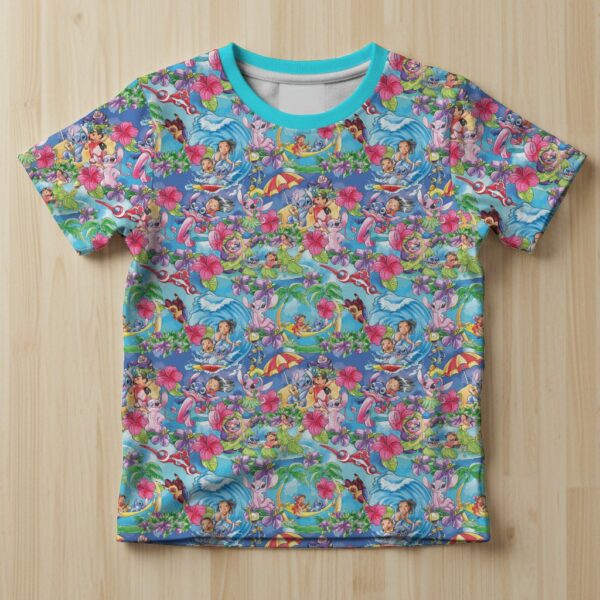 Lilo and Stitch Pattern Kids Unisex T-Shirt - Toddler 2T to XL