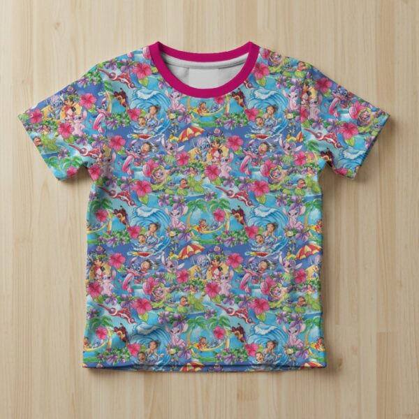 Lilo and Stitch Pattern Kids Unisex T-Shirt - Toddler 2T to XL