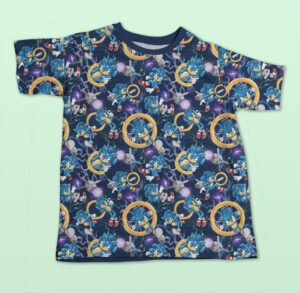 sonic pattern kids t shirt all over print
