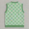 green argyle sweater vest unisex V-neck knit vest S to 6XL