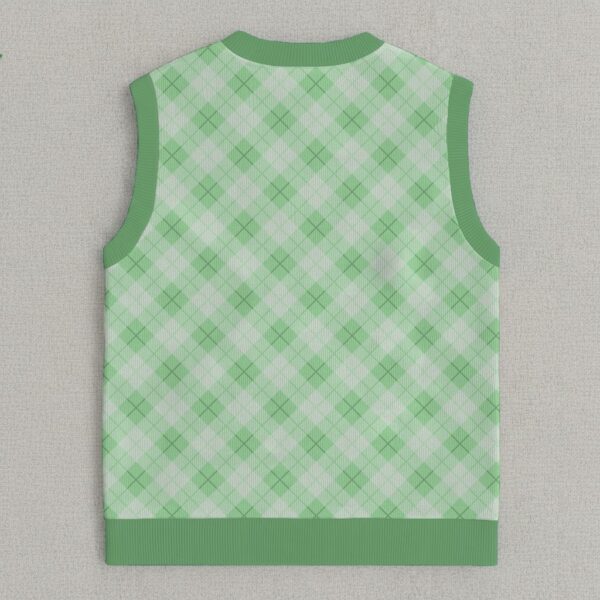 green argyle sweater vest unisex V-neck knit vest S to 6XL