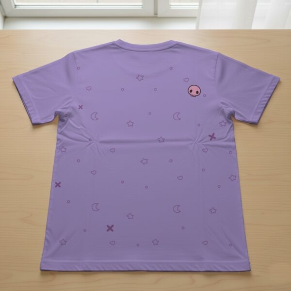 Kuromi t-shirt kawaii Sanrio large centre graphic purple background