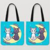 Luna and Artemis Sailor Moon shopping tote bag 12.60 x 12.28 inch