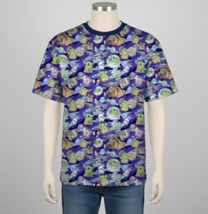 mandolorian-tee-fr Mandalorian pattern t-shirt Grogu Stormtroopers XS to 7XL