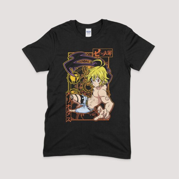Seven Deadly Sins t-shirt in black with anime character graphic print, unisex classic fit