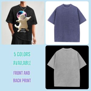 customisable mineral wash t shirt front and back print oversized