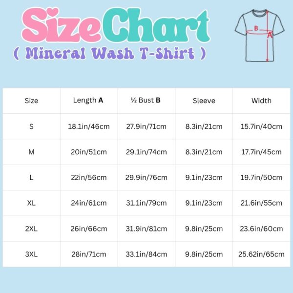 oversized mineral wash t shirt casual fit unisex style size chart