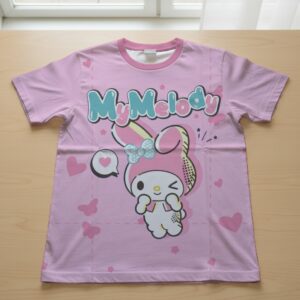 mymelody2-tee-fr My Melody graphic t-shirt logo text hearts butterflies XS to 7XL