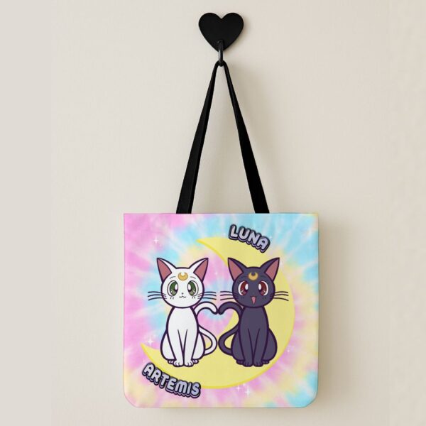Luna and Artemis Sailor Moon shopping tote bag 12.60 x 12.28 inch