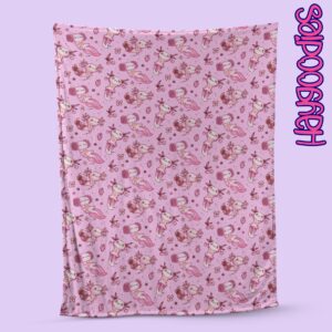 pinkaxolotls cute axolotl fleece blanket soft throw front view