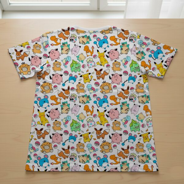 Pokemon pattern t-shirt Pikachu Eevee Charmander XS to 7XL