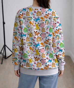 Pokemon chibi sweatshirt Pikachu Eevee Charmander S to 6XL