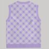 purple argyle sweater vest unisex V-neck knit vest S to 6XL