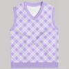 purple argyle sweater vest unisex V-neck knit vest S to 6XL