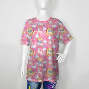 rainbowbrite-tee-fr Rainbow Brite pattern t-shirt Starlite Twink stars XS to 7XL