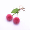 rose red cherry cute cherry keychain soft faux fur plush charm