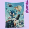 sonic fleece blanket super soft throw character design