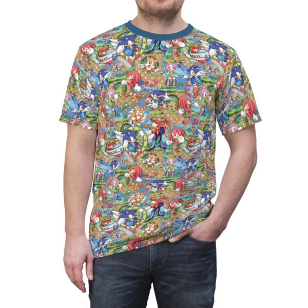 Sonic the Hedgehog t-shirt all-over pattern unisex tee