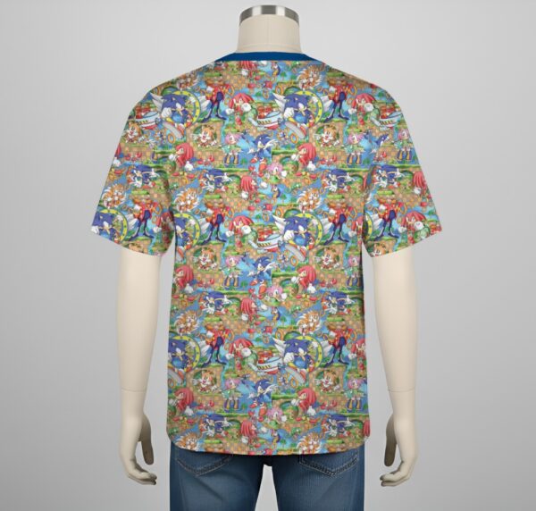 Sonic the Hedgehog t-shirt all-over pattern unisex tee