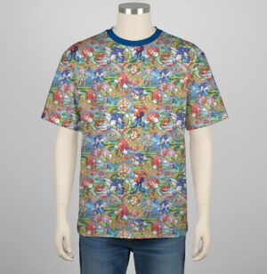 Sonic the Hedgehog t-shirt all-over pattern unisex tee