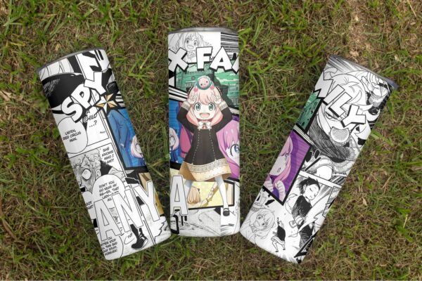 spy x family 20oz skinny tumbler stainless steel design