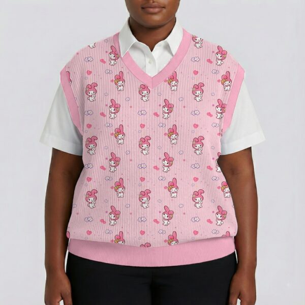 sweatervest-model-fr-mymelody2 My Melody knit vest Sanrio design S to 6XL