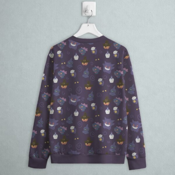 ghost type Pokemon sweatshirt all-over pattern Gengar Litwick Drifloon Pumpkaboo Misdreavus