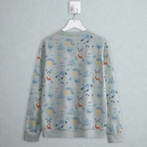 ice type Pokemon sweatshirt all-over pattern Glaceon Vanillite Cubchoo Bergmite Spheal Froslass