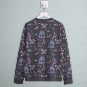 poison type Pokemon sweatshirt all-over pattern Ekans Koffing Swalot Trubbish Zubat Stunky