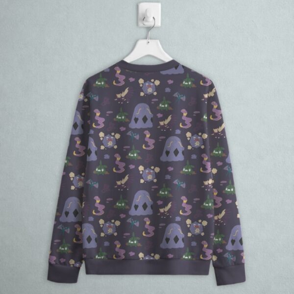 poison type Pokemon sweatshirt all-over pattern Ekans Koffing Swalot Trubbish Zubat Stunky