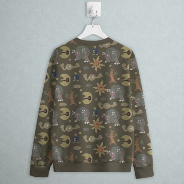 rock type Pokemon sweatshirt all-over pattern Sudowoodo Geodude Golem Roggenrola Solrock Lunatone