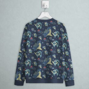 water type Pokemon sweatshirt all-over pattern navy Lapras Vaporeon Piplup