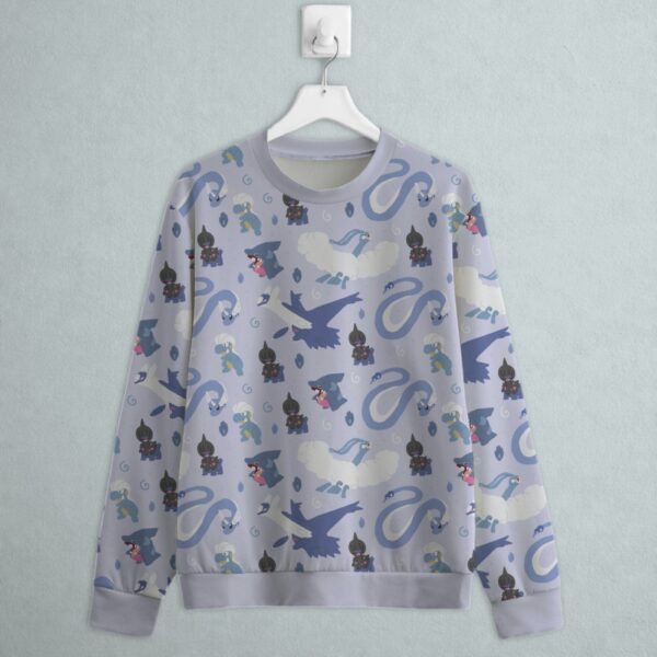 dragon type Pokemon sweatshirt all-over pattern Dragonair Bagon Altaria Gible Deino Latios
