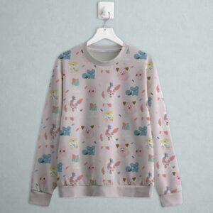 fairy type Pokemon sweatshirt all-over pattern Clefairy Togepi Sylveon Igglybuff Ralts Marill