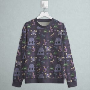 poison type Pokemon sweatshirt all-over pattern Ekans Koffing Swalot Trubbish Zubat Stunky
