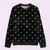 black skull pattern sweatshirt front view