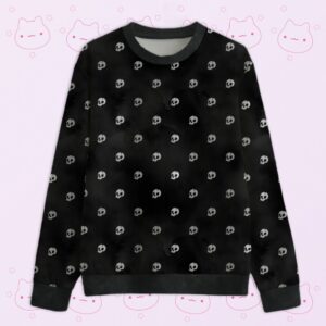 black skull pattern sweatshirt front view