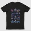 Blue Lock t-shirt in black with anime character graphic print, unisex classic fit