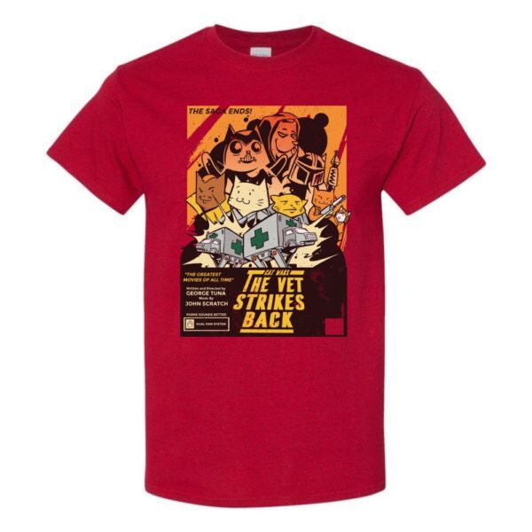 cat wars the vet strikes back t shirt funny design