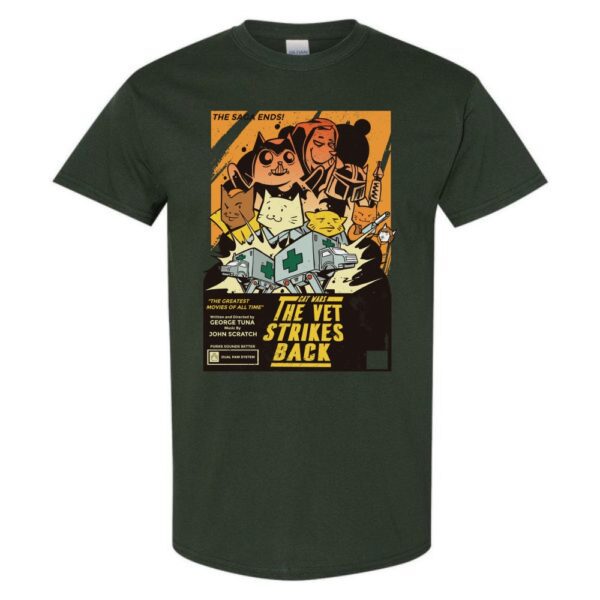 cat wars the vet strikes back t shirt funny design