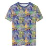tmnt-fr-blue Teenage Mutant Ninja Turtles t-shirt all-over pattern unisex tee