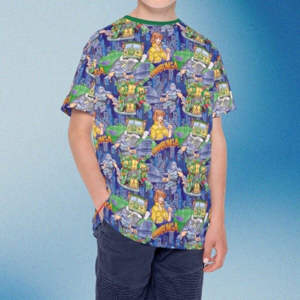 tmnt pattern kids t shirt all over print