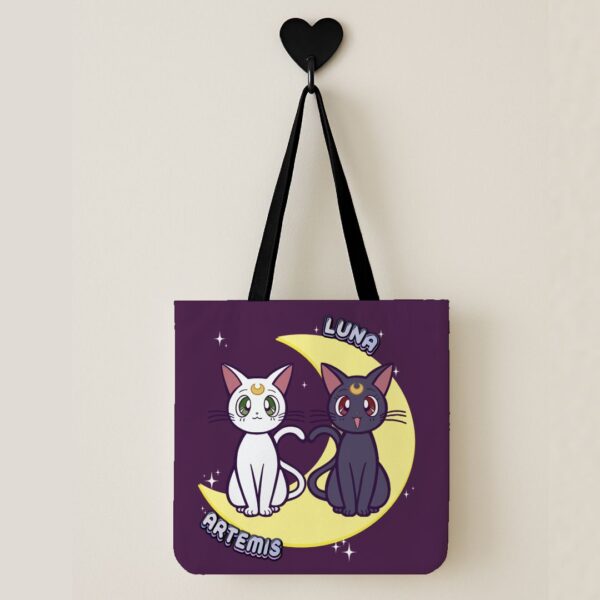 Luna and Artemis Sailor Moon shopping tote bag 12.60 x 12.28 inch