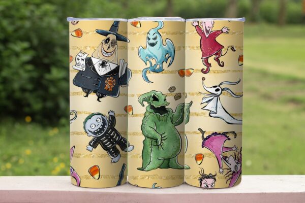 Nightmare Before Christmas 20oz Skinny Tumbler – Stainless Steel Cup with Straws-Various Designs