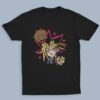 Yu-Gi-Oh t-shirt in black with anime character graphic print, unisex classic fit flat lay