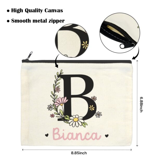 Personalised Floral Initial Pouch | Custom Name Makeup Bag