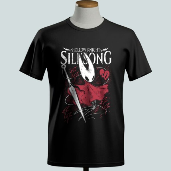 Hornet Hollow Knight t-shirt in black with the Knight