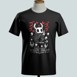 Hollow Knight t-shirt in black with the Knight