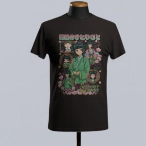 The Apothecary Diaries t-shirt in black with anime character graphic print, unisex classic
