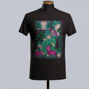 The Apothecary Diaries t-shirt in black with anime character graphic print, unisex classic